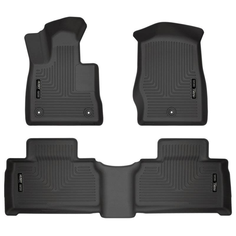 Ford Explorer Floor Liners - Front + Rear - Husky Liners - Weatherbeater Series - Black - 2020